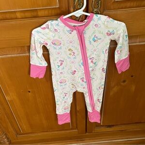 NWT Angel Dear Bamboo Mermaid Print Convertible Feet Romper Pajama